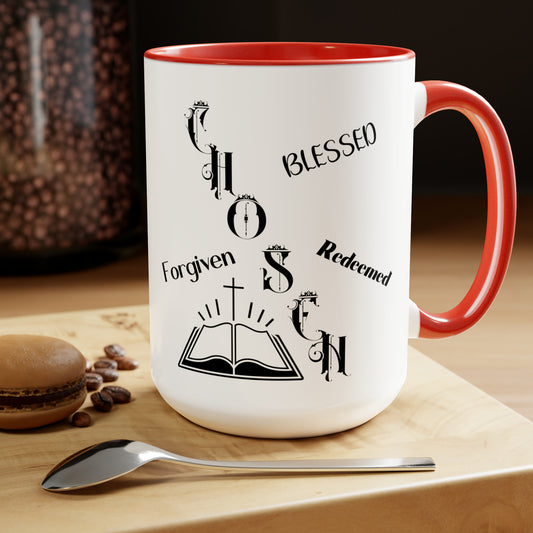 Chosen, Blessed, Redeemed" 15 oz Ceramic Coffee Mug