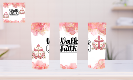 DIGITIAL DOWNLOAD ONLY!!! WALK BY FAITH 20 oz skinny tumbler wrap