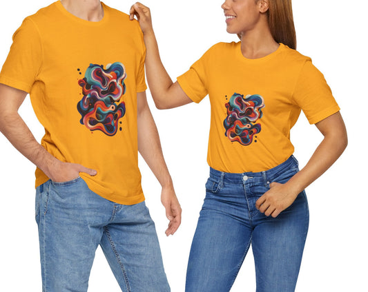Colorful Squiggles unisex short sleeve crew neck abstract tee